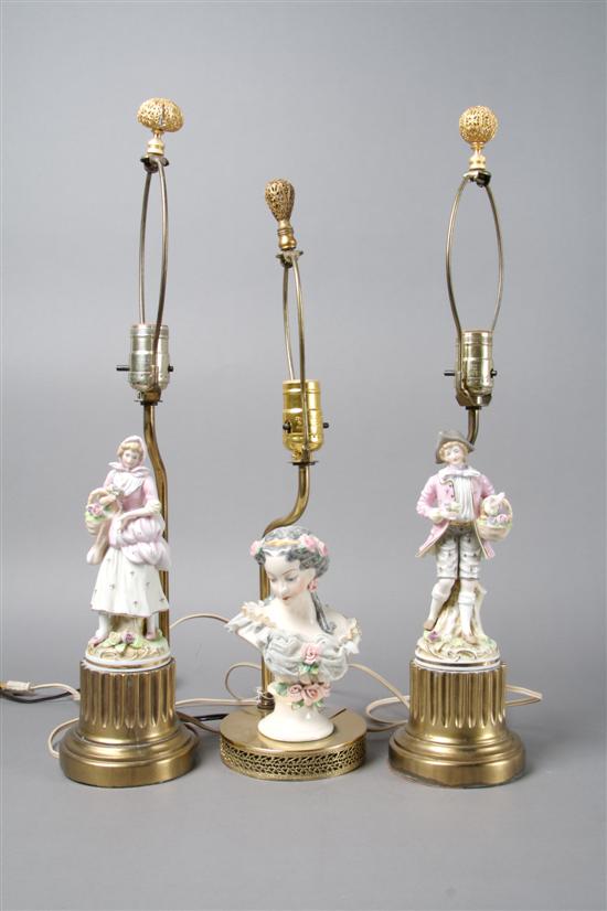 Appraisal: A Pair of Continental Porcelain Figures Height of first pair