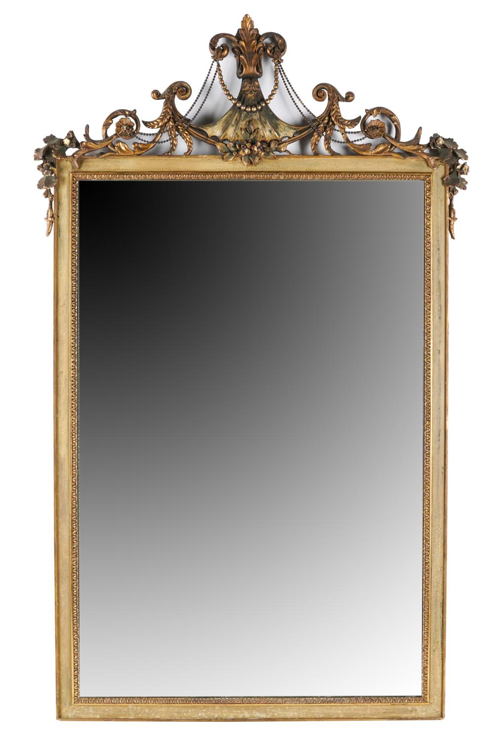 Appraisal: CONTINENTAL GILT GESSO WALL MIRRORCondition damage to lower edges and