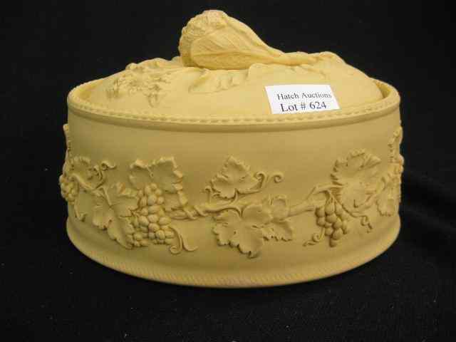 Appraisal: Wedgwood Caneware Covered Game Dish cabbage rose finial grape vine