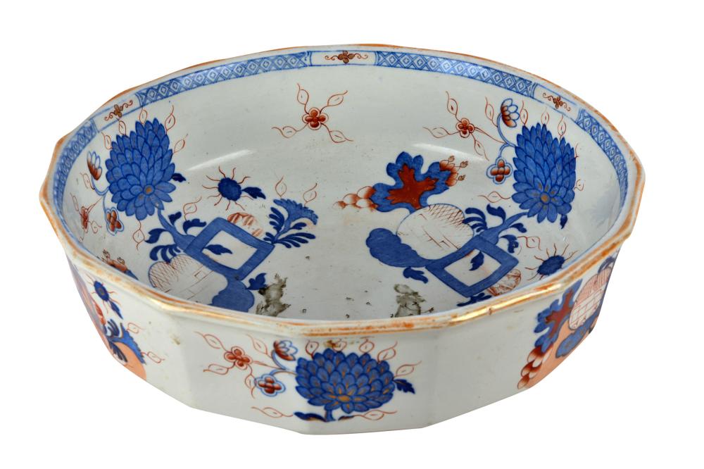 Appraisal: MASONS IRONSTONE CERAMIC BOWLprinted blue crown and banner mark to