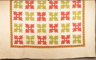 Appraisal: Antique Snowflake Pattern Patchwork Quilt Sawtooth border x