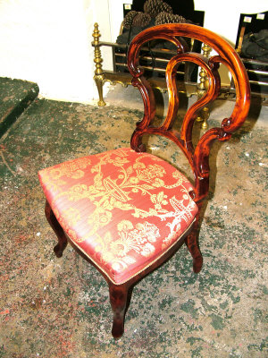 Appraisal: Five birch dining chairs th century the pierced shaped backs