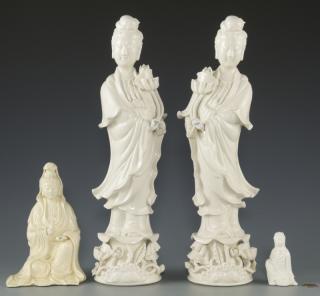 Appraisal: Blanc de Chine Quan Yin Porcelain Figures st nd items