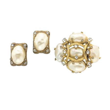 Appraisal: Chanel Brooch and Pair of Earrings Estimate -