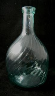 Appraisal: th c hand-blown aqua glass decanter ''