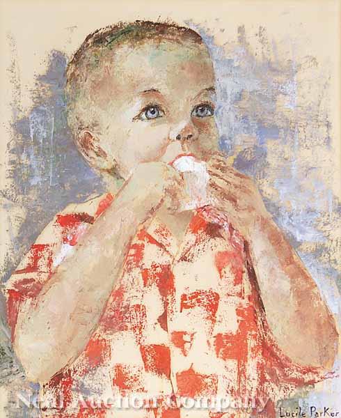 Appraisal: Lucile Parker American Mississippi th c Portrait of Little Boy