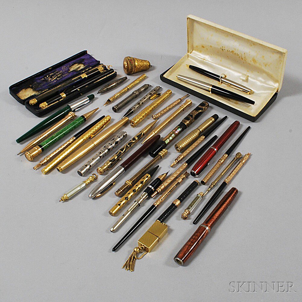 Appraisal: Group of Mostly Gold-filled Fountain Pens th and th century