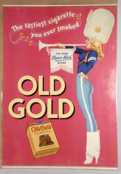 Appraisal: Cardboard Old Gold Cigarette Advertising Poster Description Circa s Extremely