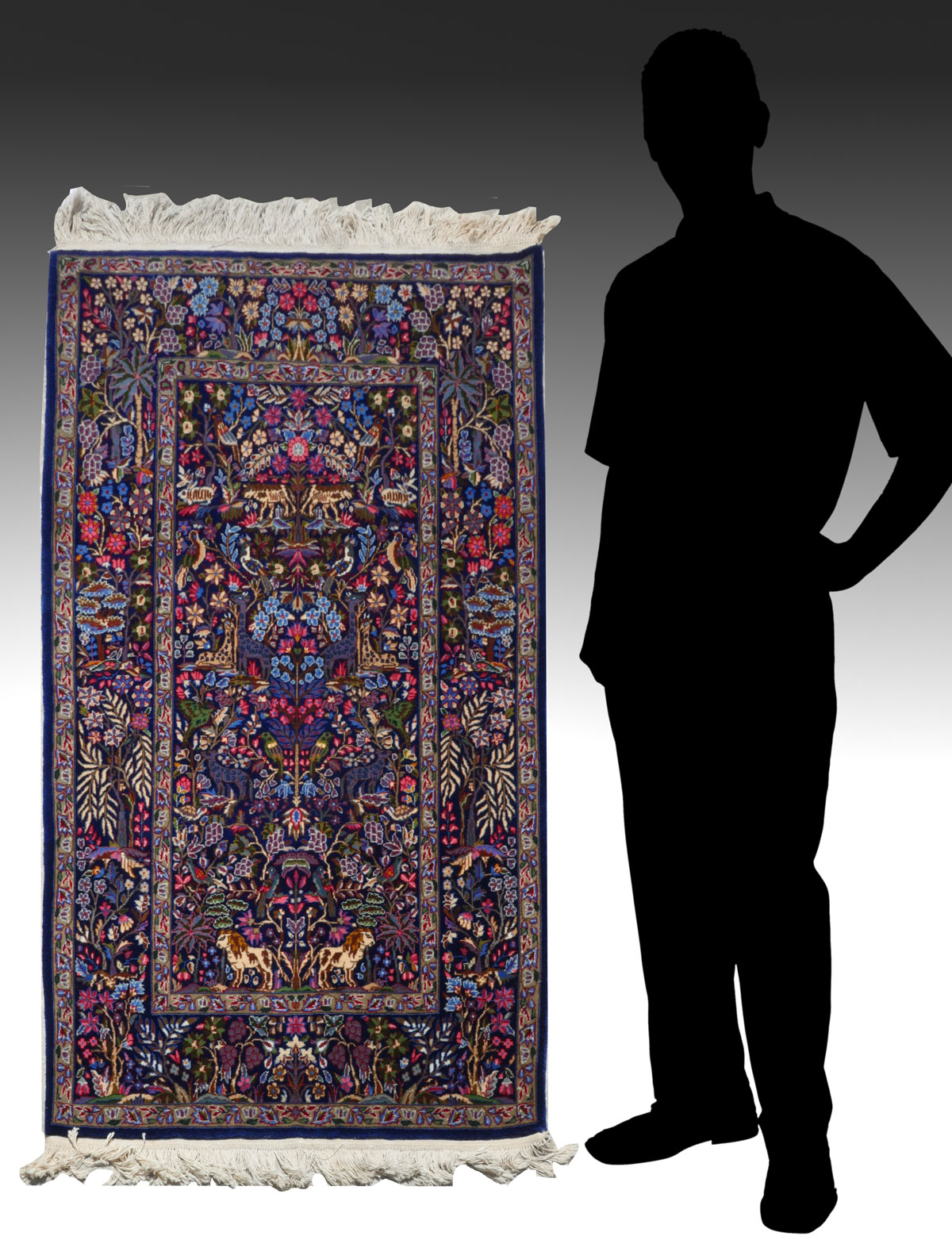 Appraisal: SINO-PERSIAN HAND KNOTTED WOOL RUG ' X ' '' This