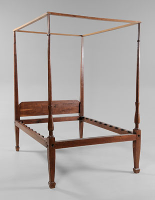 Appraisal: Early American Walnut Four-Poster Bedstead Southern states probably late th