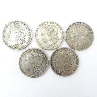 Appraisal: Lot of Five - U S Morgan Silver Dollars Mint