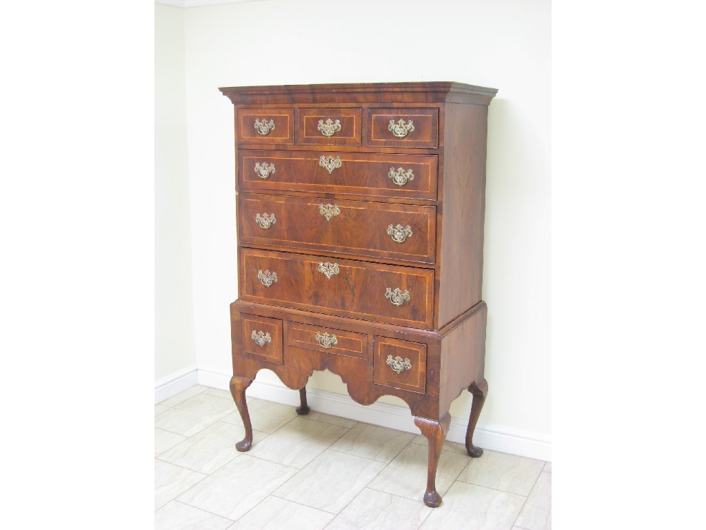 Appraisal: An th Century walnut Chest on Stand fitted three small