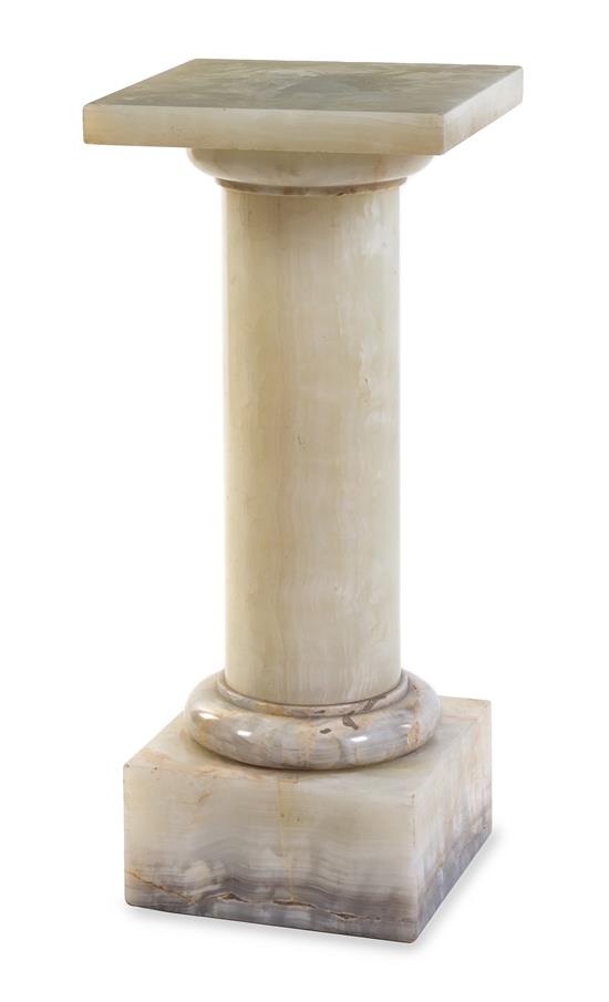 Appraisal: Sale Lot A Continental Onyx Pedestal the square top over