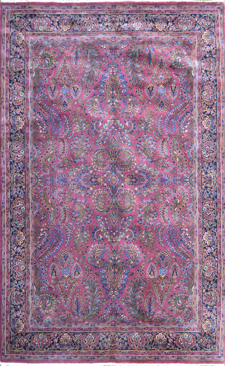 Appraisal: MACHINE-MADE CARPET SAROUK DESIGN ' x ' Symmetrical arrangement of