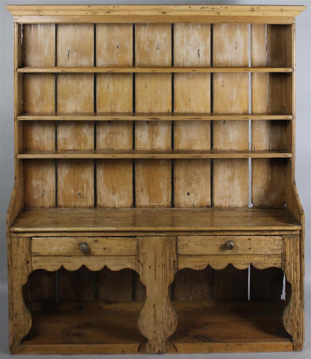 Appraisal: PINE WELSH DRESSER having a molded cornice over three shelves