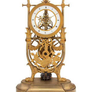 Appraisal: An Empire Style Gilt Bronze Mantel Clock th Century the