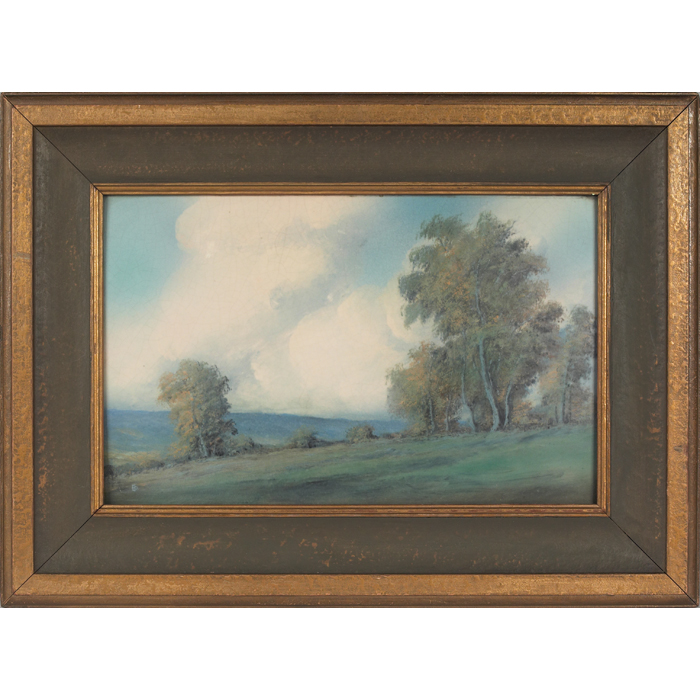 Appraisal: Rookwood plaque Vellum glaze with a beautifully painted landscape titled