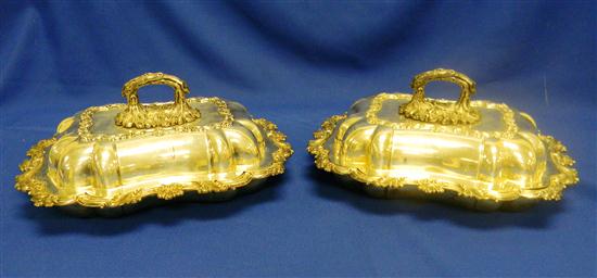 Appraisal: SILVER English sterling pair of covered entree dishes - maker