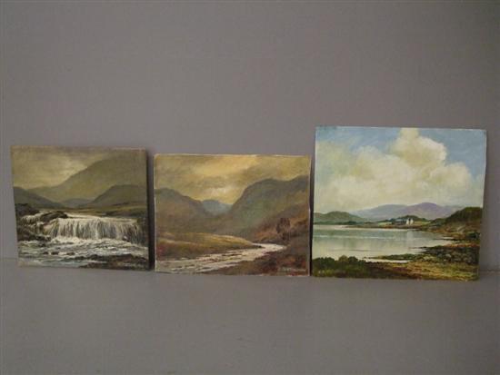 Appraisal: Keith Burtonshaw three oils on board of probably Scottish landscapes