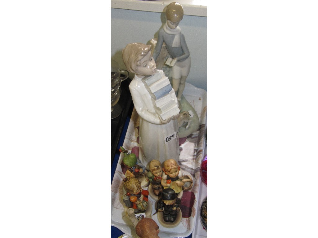 Appraisal: Lot comprising four Hummel figures a Lladro figure of a