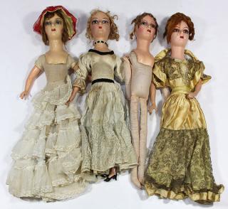 Appraisal: lot of Vintage boudoir dolls each composition shoulder plate with