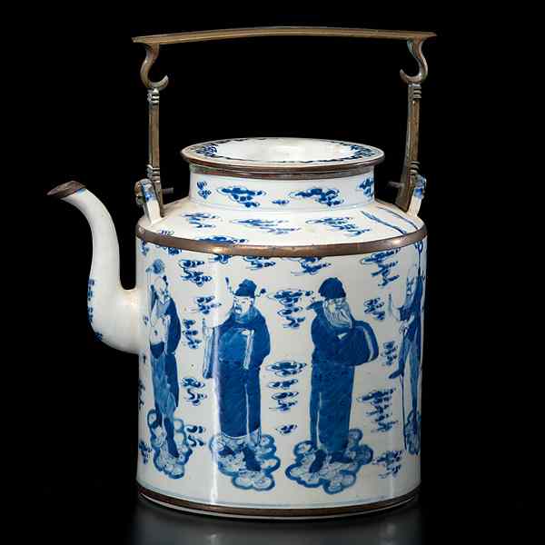 Appraisal: Chinese Blue and White Teapot Chinese export th century A