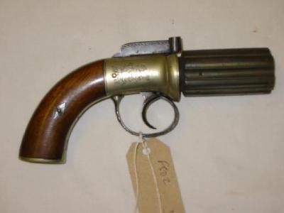 Appraisal: A PEPPER BOX PERCUSSION PISTOL SIX SHOT MULTIPLE BARREL proof