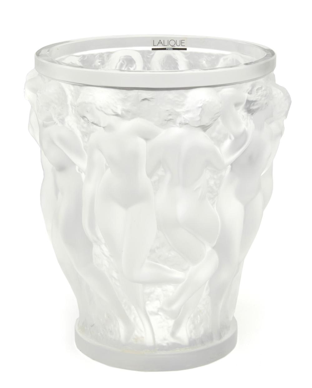 Appraisal: A Lalique Bacchantes crystal vase Circa or later Signed Lalique