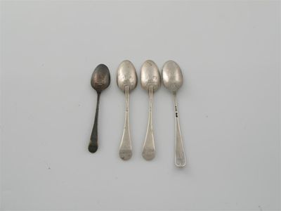 Appraisal: Three picture back teaspoons a Hanoverian example with an urn