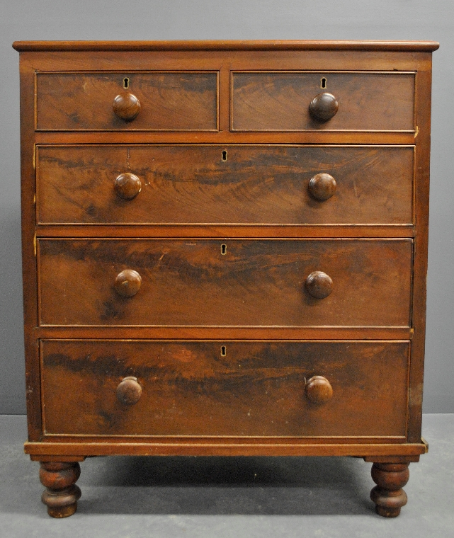 Appraisal: - Vermont Sheraton mahogany chest of drawers c h x