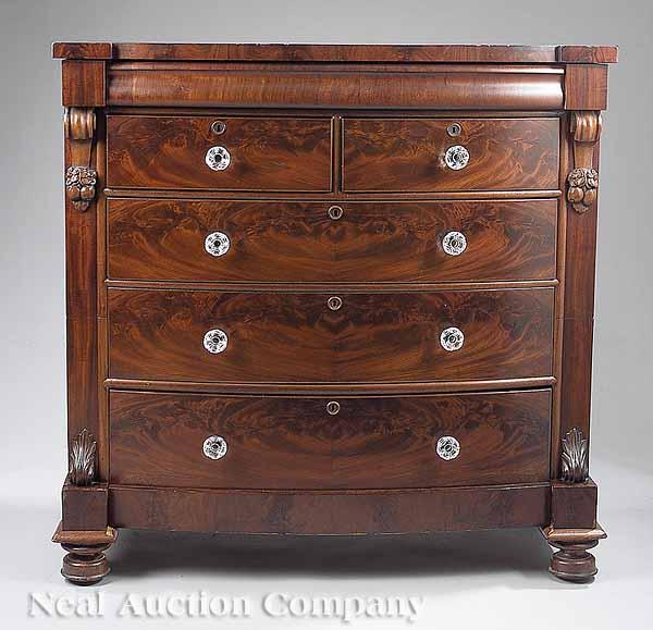 Appraisal: A Scottish Mahogany Bow-Front Chest of Drawers mid- th c