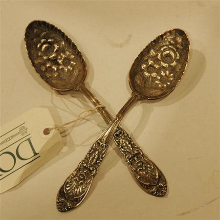 Appraisal: Pair of American Sterling Silver Serving Spoons Estimate -