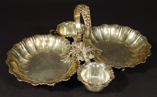 Appraisal: Walker and Hall silver plated strawberry stand with floral design