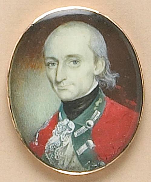 Appraisal: A portrait miniature of an officer late th century Wearing