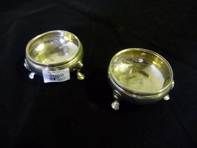 Appraisal: A pair of sterling silver salts by Hester Bateman London