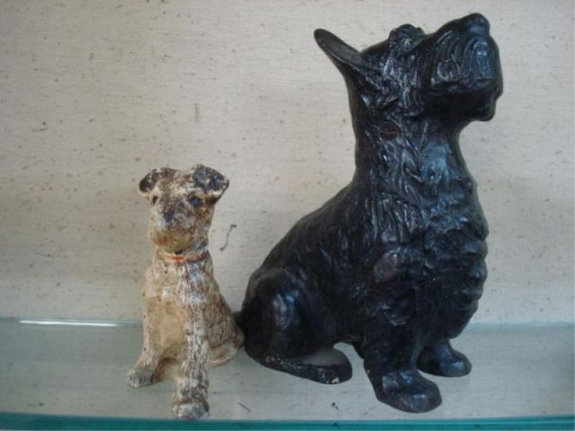 Appraisal: Dogs Metal Scotty Dog Doorstop and Terrier From a Port