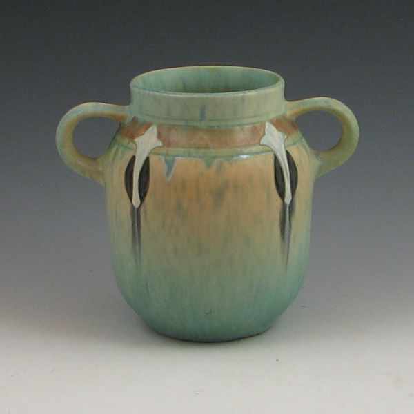 Appraisal: Roseville Montacello - '' handled vase in blue Unmarked Mint