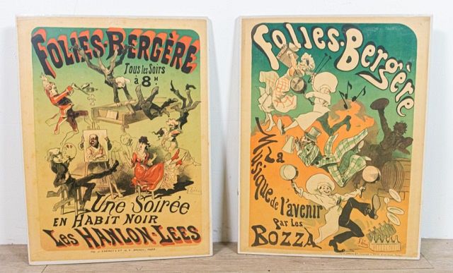 Appraisal: Jules Cheret Folies Berger Lithographs Jules Cheret French - Folies