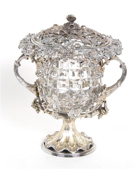 Appraisal: Sale Lot A Silverplate Wine Cooler having a pierced circular