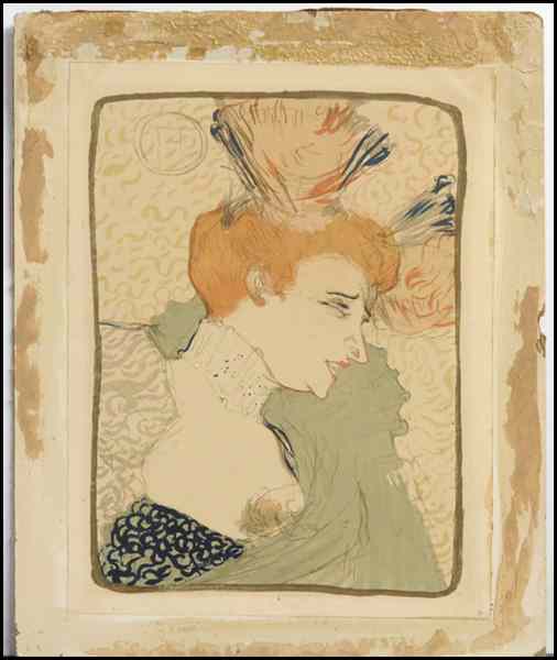 Appraisal: HENRI DE TOULOUSE-LAUTREC - MADEMOISELLE MARCELLE LENDER EN BUSTE Lithograph