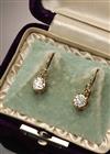 Appraisal: Victorian Tested -Karat Yellow-Gold and Diamond Pierced Pendant Earrings with