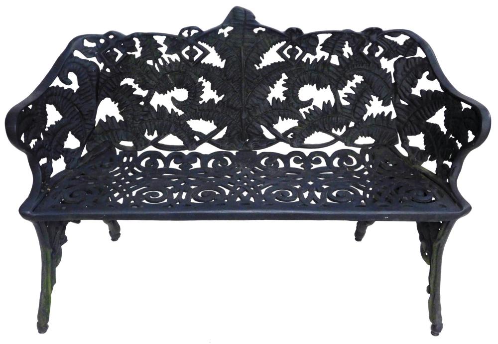 Appraisal: GARDEN Patio bench th C cast metal with painted black