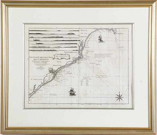 Appraisal: Coastal map of the Carolinas by George Louis Le Rouge