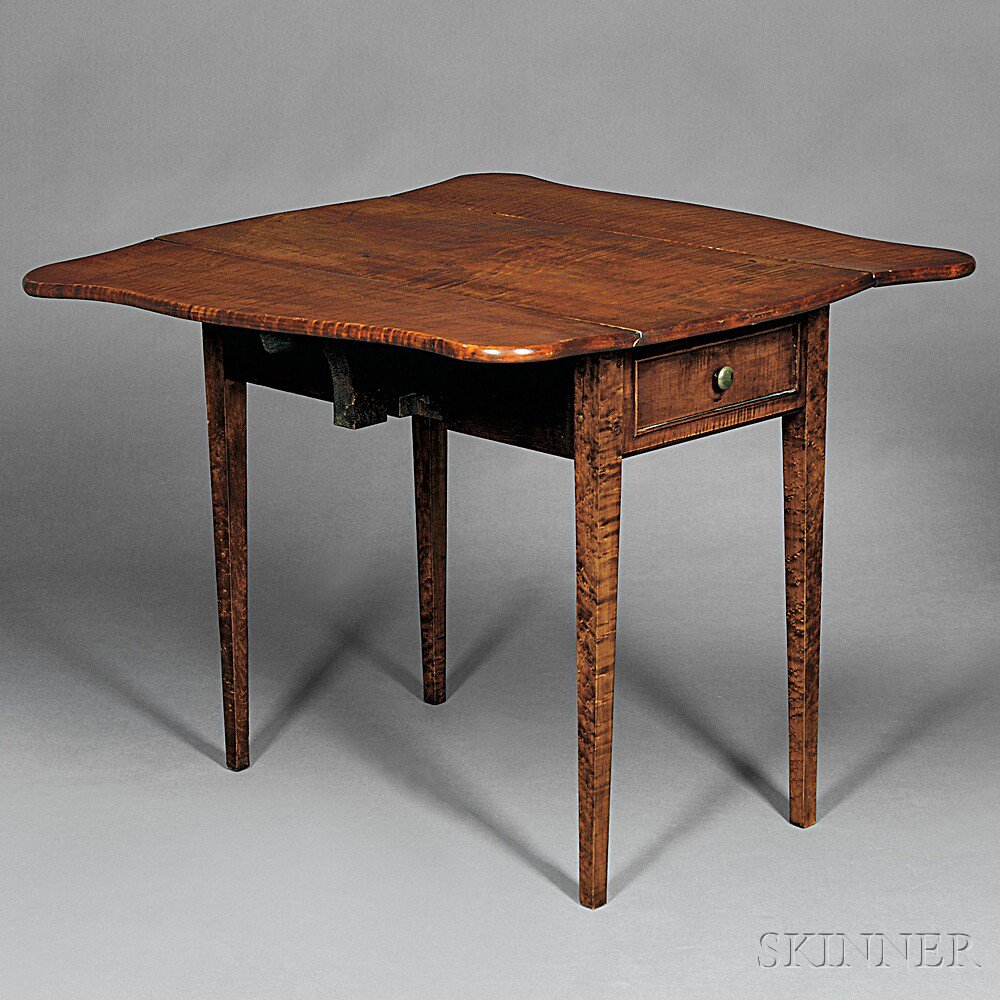 Appraisal: Federal Tiger Maple Pembroke Table New England early th century