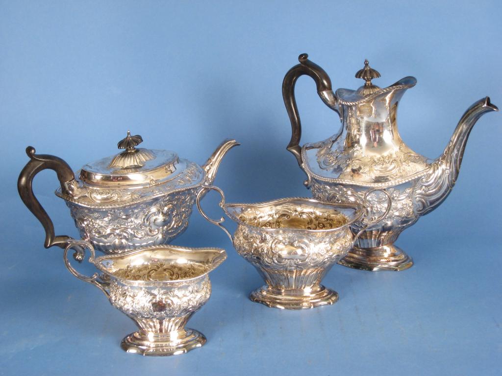 Appraisal: A Victorian four piece Tea and Coffee Service of shaped