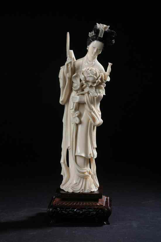 Appraisal: CHINESE IVORY FIGURE OF MEIREN - in high