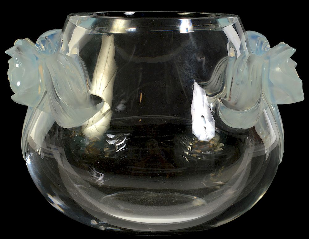 Appraisal: Lalique France 'Orchidee' Crystal Opalescent Vase Crystal vase by Lalique