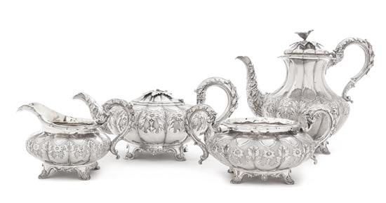 Appraisal: Sale Lot A Regency Silver Tea and Coffee Service Rebecca