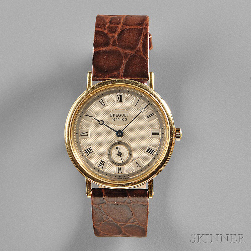 Appraisal: Breguet Classique Yellow Gold Wristwatch last quarter th century Roman