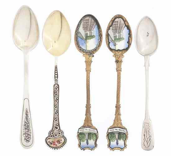 Appraisal: Two Russian Silver Demitasse Spoons comprising a niello floral decorated